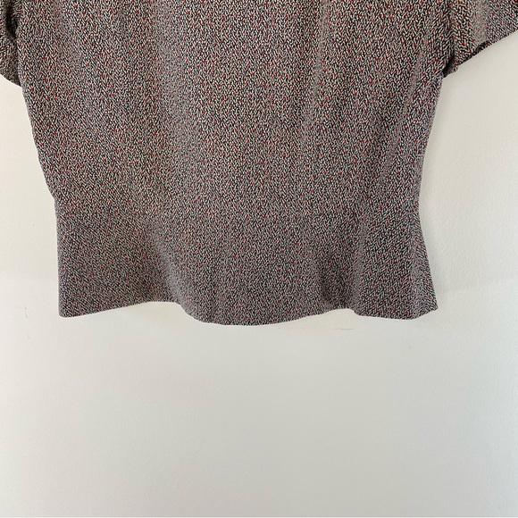 SALE. 100% Silk Norton McNaughton 80's Inspired Peplum Blouse, Size 8P - Picture 8 of 11